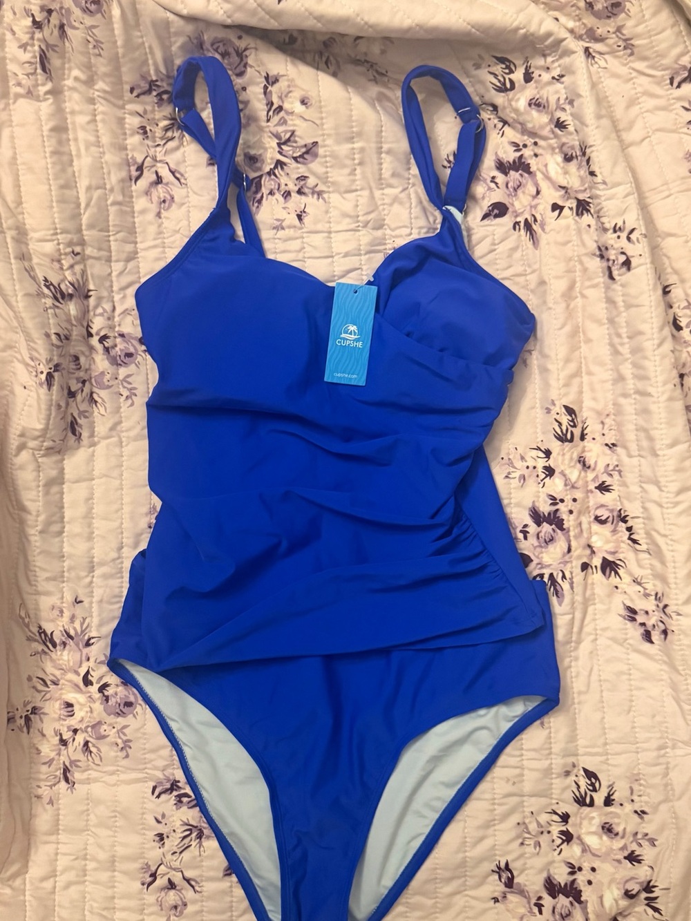 Cupshe Electric Blue Ruched One-Piece Swimsuit